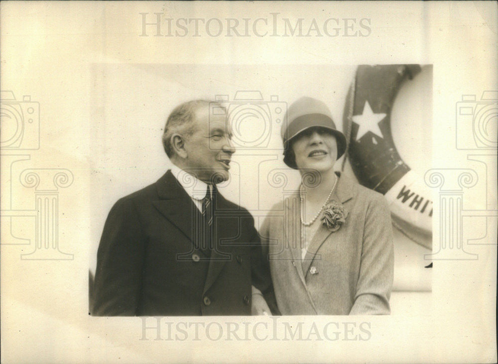 1929 Press Photo  WC Durant  Motor Magnate & Wife - Historic Images
