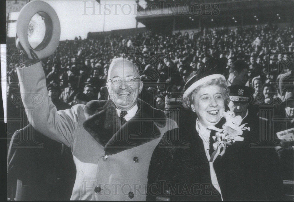 1948 Press Photo President Harry S Truman Army-Navy Football Game Philadelphia - Historic Images