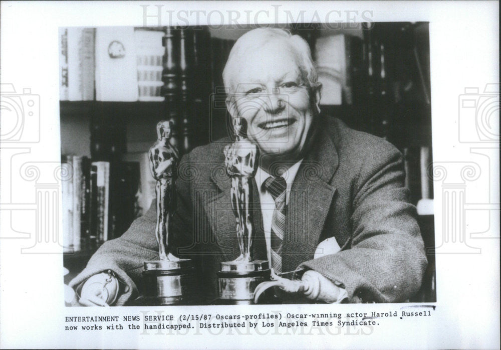 1987 Press Photo Harold Russell, Oscar Winning Actor - Historic Images