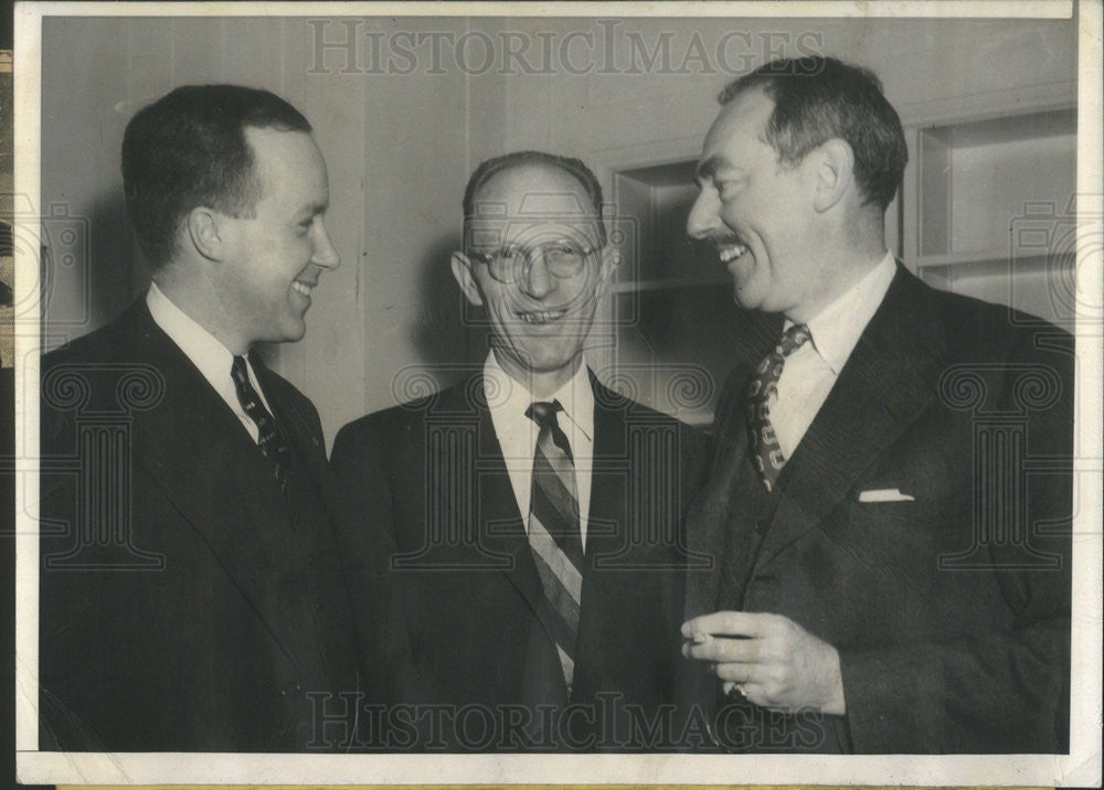 1945 Press Photo Francis Russell, Norman Ness &amp; Dean Acheson of Goverment Office - Historic Images