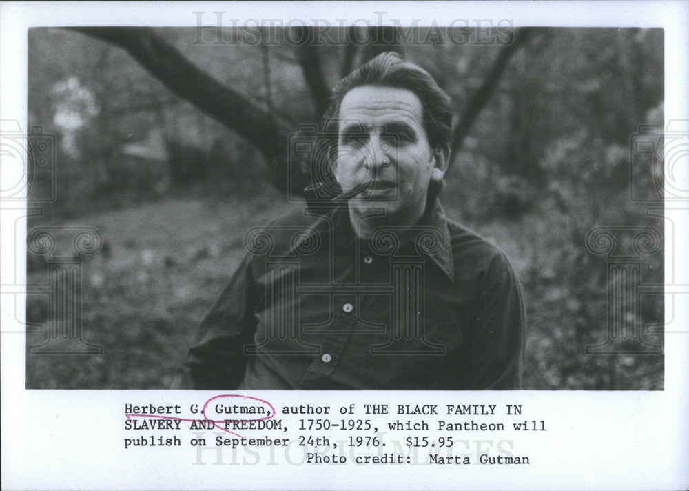 1976 Press Photo Herbert Gutman Author Of Black Family In Slavery &amp; Freedom - Historic Images