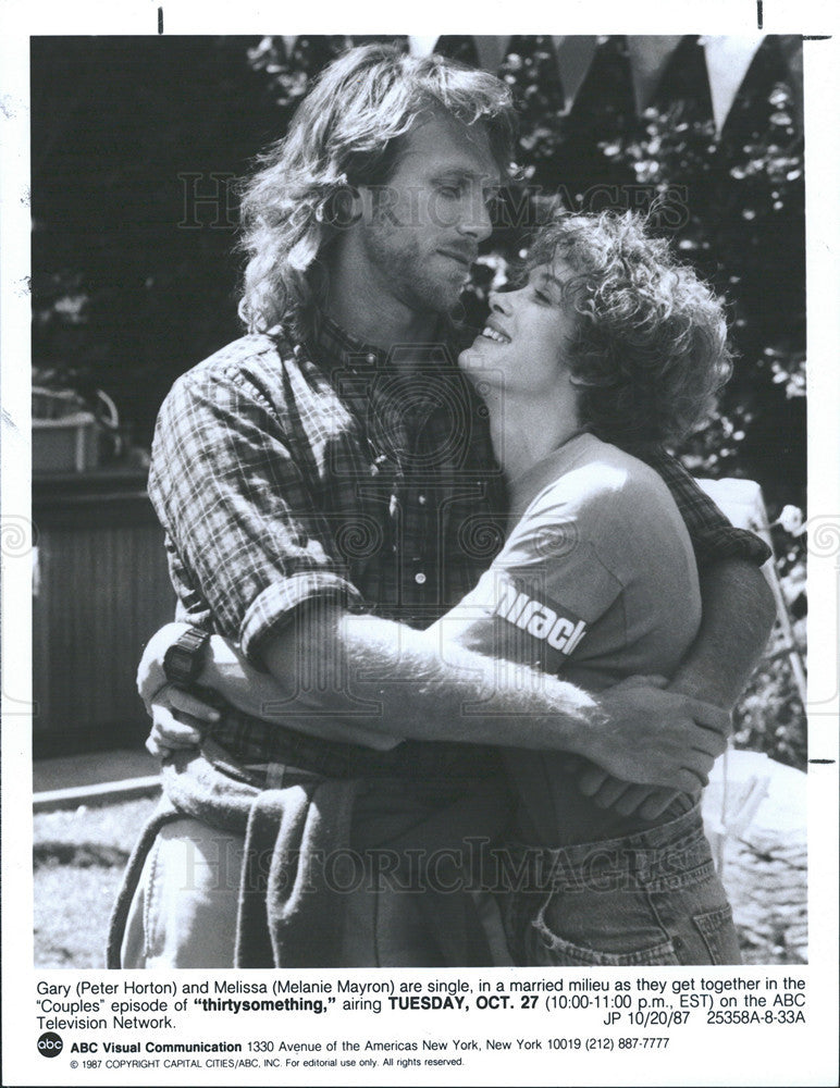 1987 Press Photo Peter Horton Actor Melanie Mayron Actress Thirtysomething - Historic Images