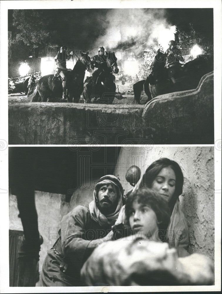 Undated Press Photo Peter Strauss, Giulia Pagono, and David Block in ABC TV's Masada - Historic Images