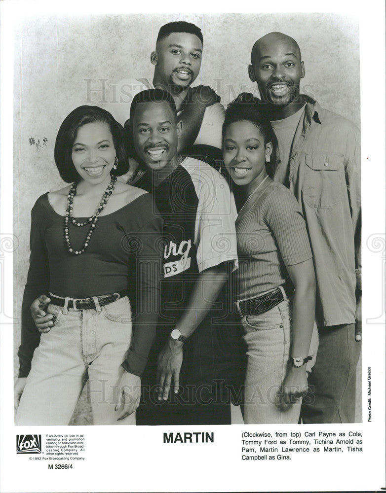 Undated Press Photo Cast of Fox's Television Series, "Martin" - Historic Images