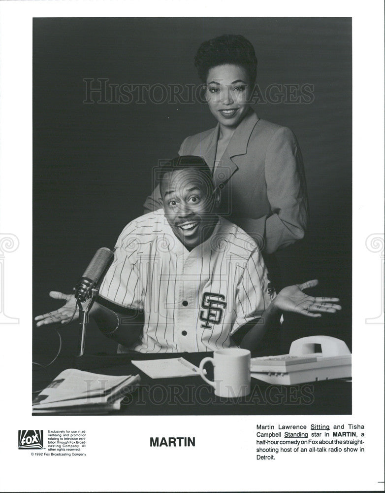 Undated Press Photo Martin Lawrence and Tisha Campbell in "Martin," Fox TV Network - Historic Images