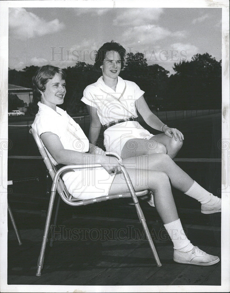 1958 Press Photo Linda gail ditmars Tennis - Historic Images