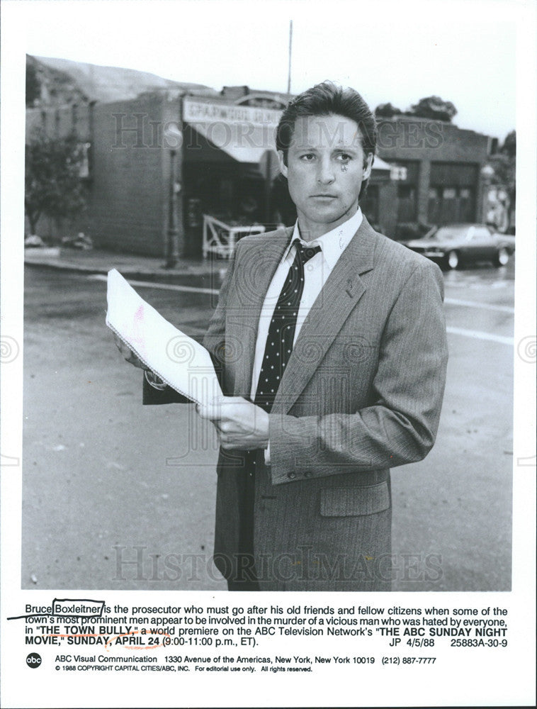 1988 Press Photo Bruce Boxleitner stars in &quot;The Town Bully&quot; - Historic Images