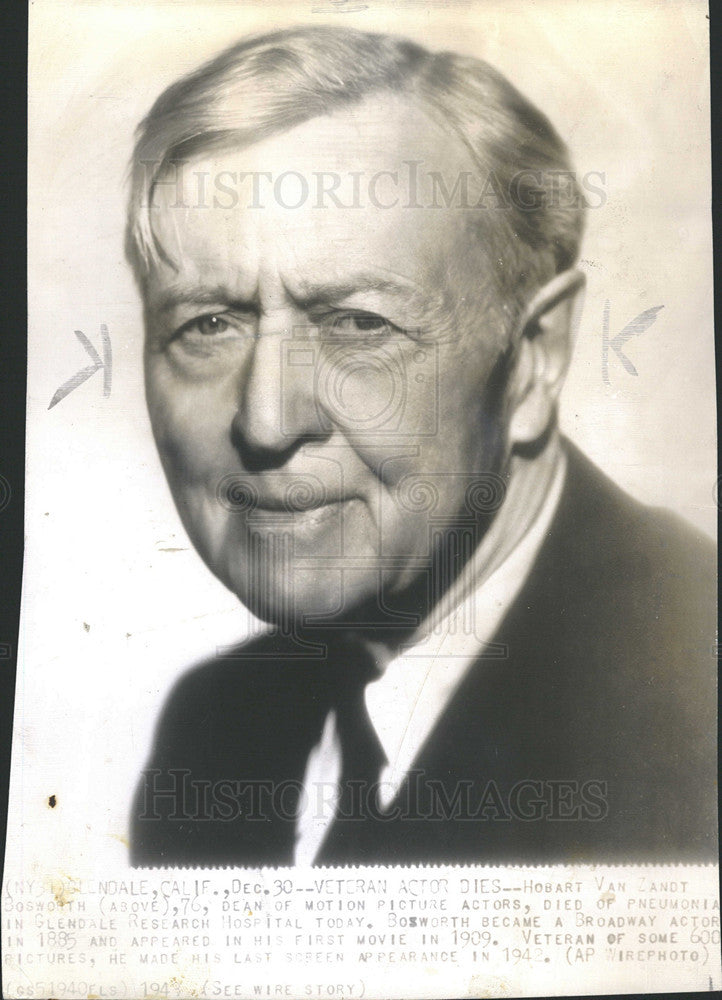 1943 Press Photo Hobart Bosworth American Film Actor Director - Historic Images