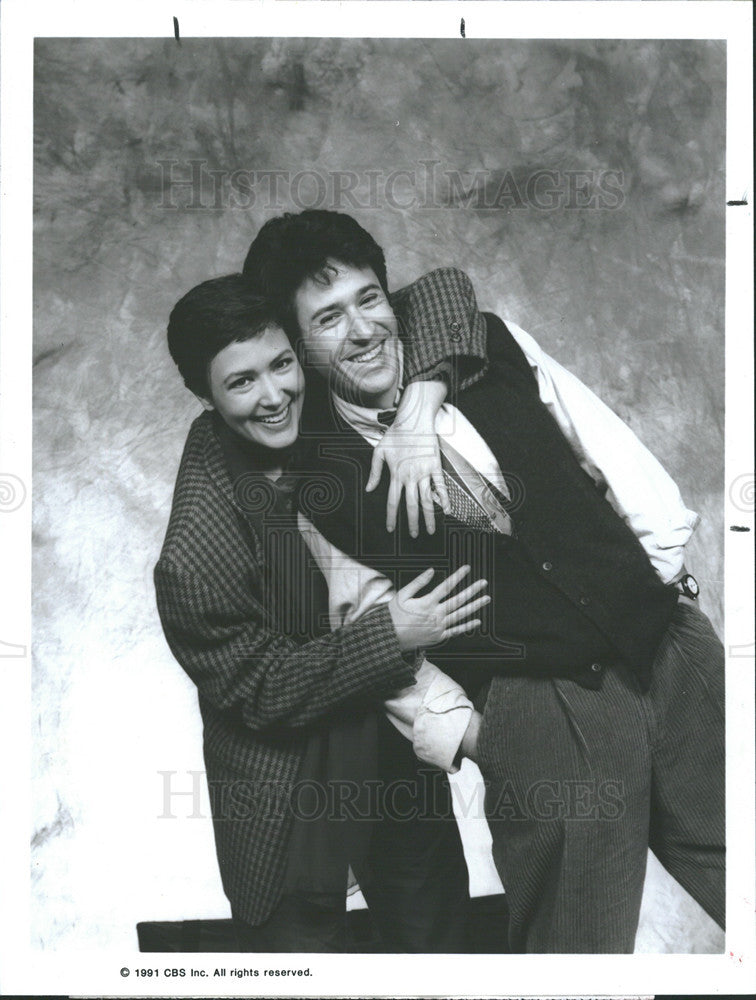 1991 Press Photo Rob Morrow and Janine Turner,actors in Northern Exposure - Historic Images