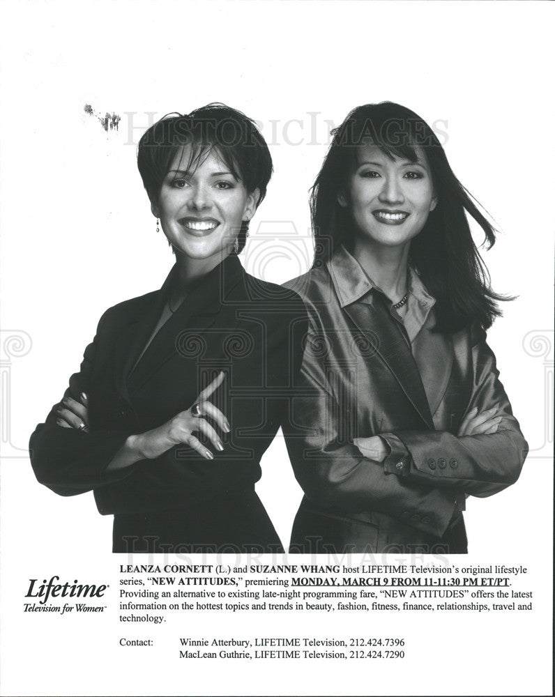 1998 Press Photo Leanza Cornett &amp; Suzanne Whang in New Attitudes on Lifetime - Historic Images