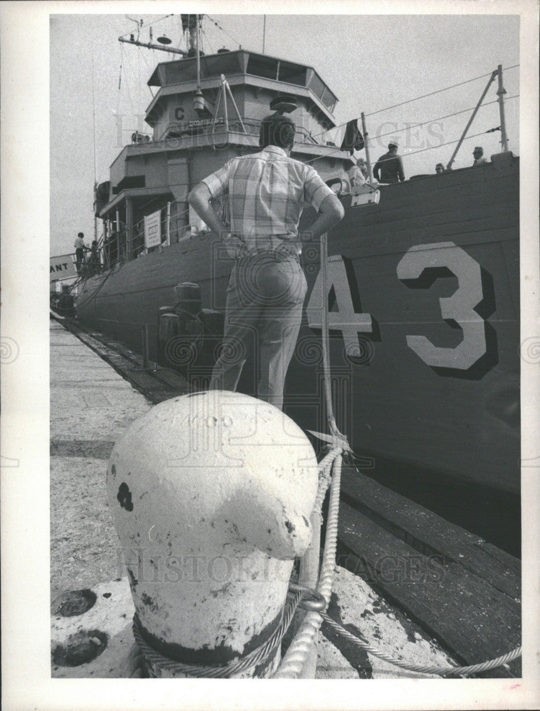 1971 Press Photo Navy Minesweeper Dominant - Historic Images