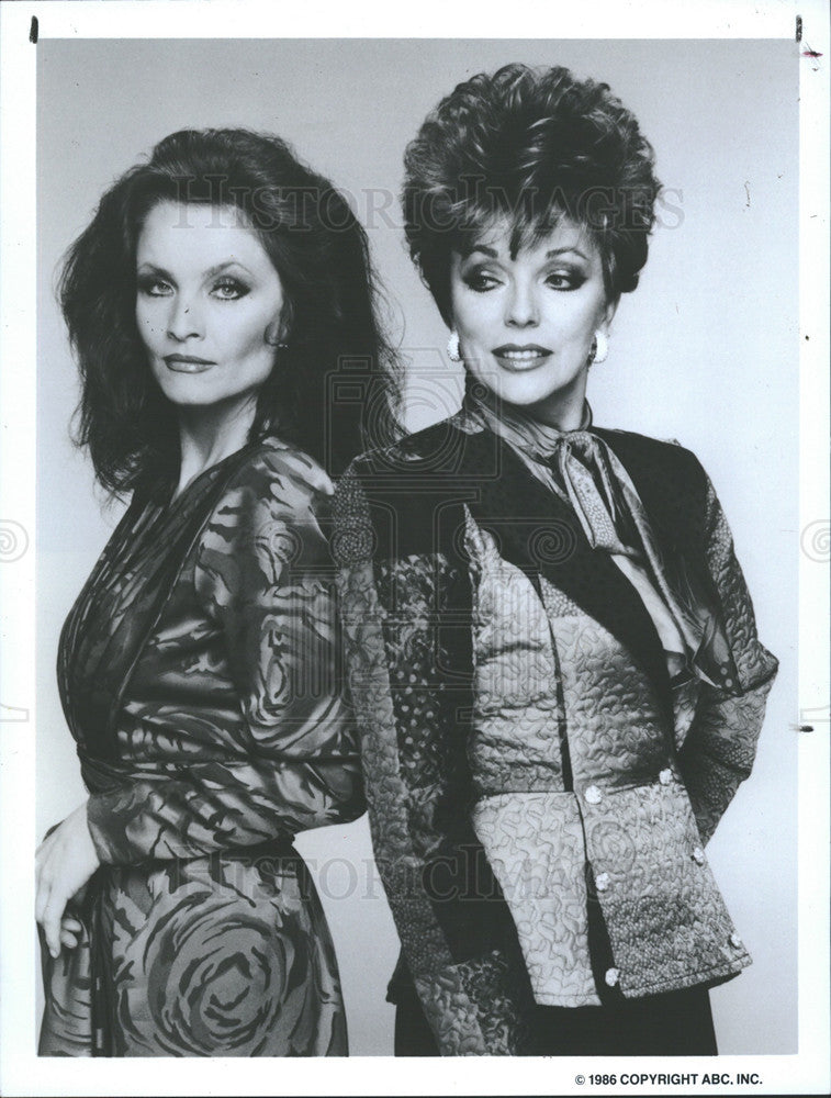 1986 Press Photo Kate O&#39;Mara and Joan Collins in &quot;Dynasty&quot; - Historic Images