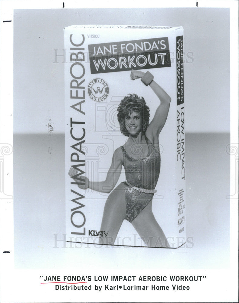 Jane Fonda Low Impact Aerobics And Stretch 1992 Press Photo Cover Jane Fonda's Low Impact Aerobic Workout Video