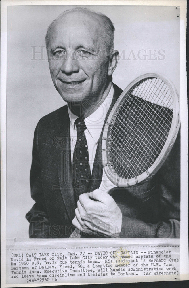 1960 Press Photo david l. freed capt. of us davis cip tennis team - Historic Images