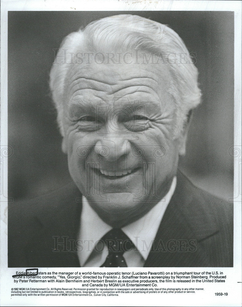 1987 Press Photo Eddie Albert Actor Yes Giorgio - Historic Images