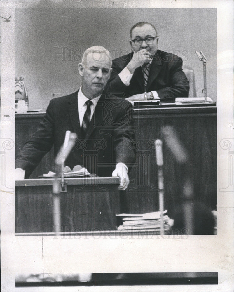 1968 Press Photo Mayor Daley/LaVern W. Kron/Civic Federation/City Budget/Chicago - Historic Images