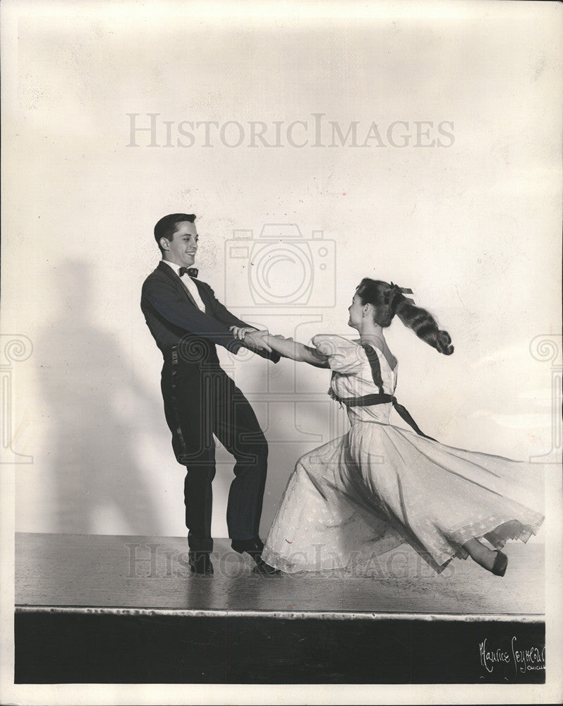 1956 Press Photo Lou Kristofer Pat King Dancers Hey Day - Historic Images