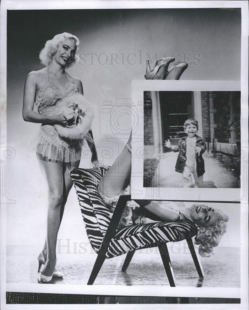 1959 Press Photo Charlotte Kritzberg Chicago Stripper Son Ira - Historic Images