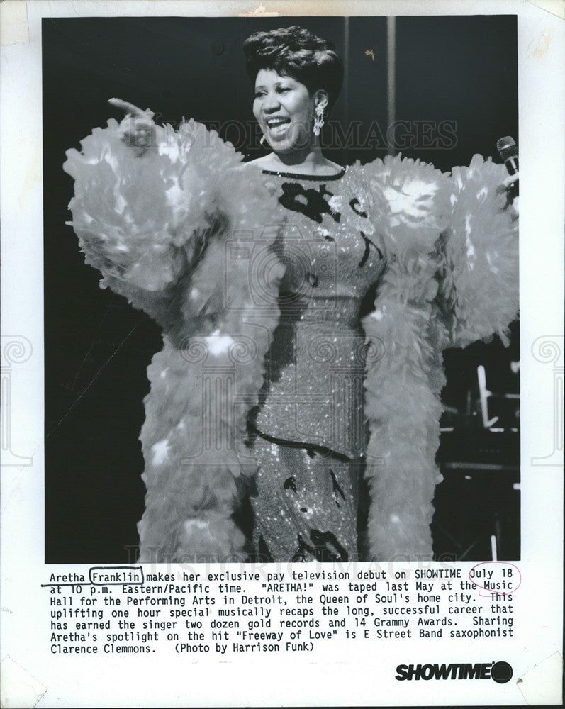 1986 Press Photo Queen of Soul, Singer Aretha Franklin - Historic Images
