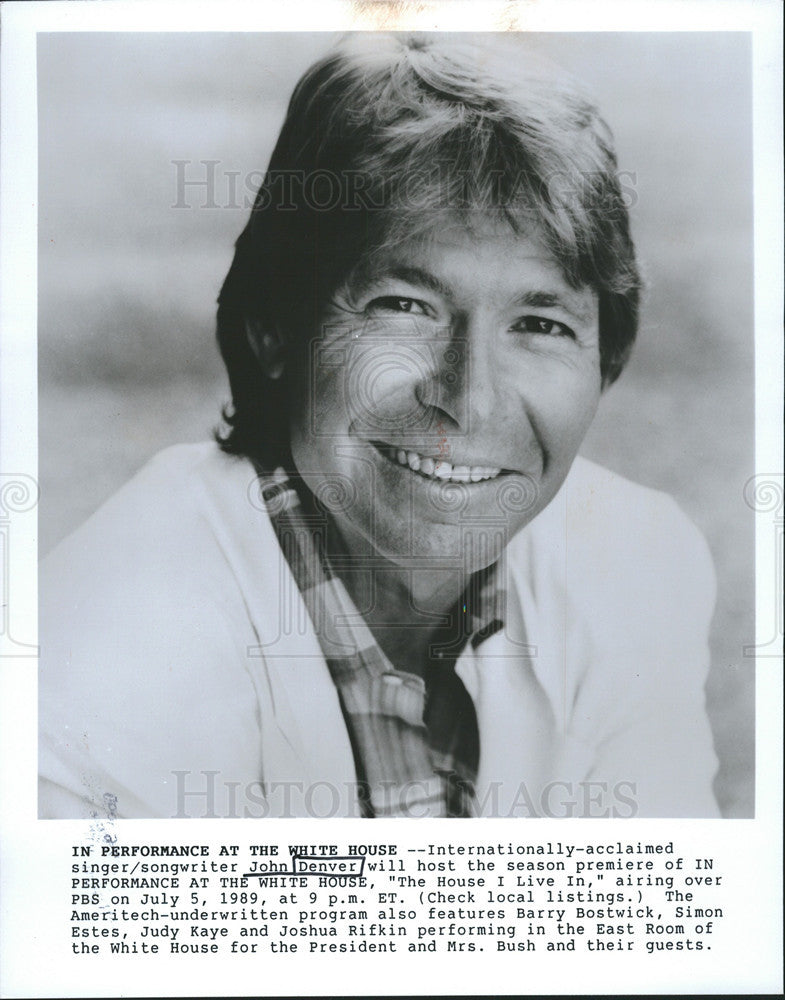 1990 Press Photo John Denver singer songwriter - Historic Images