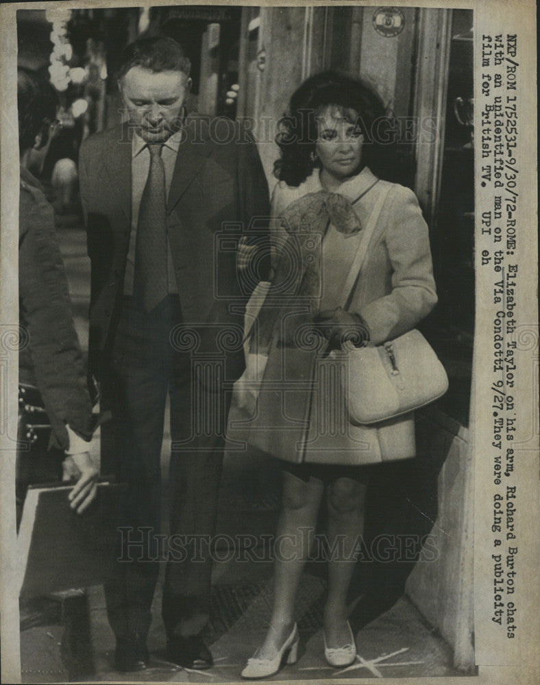 1972 Press Photo Actress Elizabeth Taylor &amp; Actor Richard Burton - Historic Images
