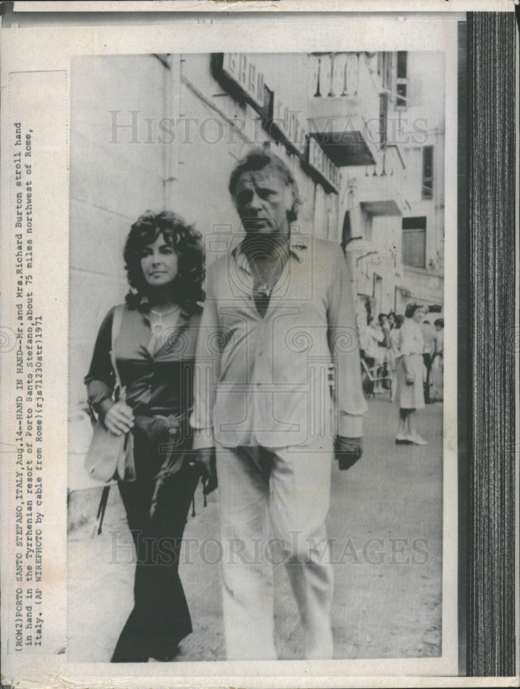 1971 Press Photo Actor Richard Burton &amp; Actress Elizabeth Taylor - Historic Images