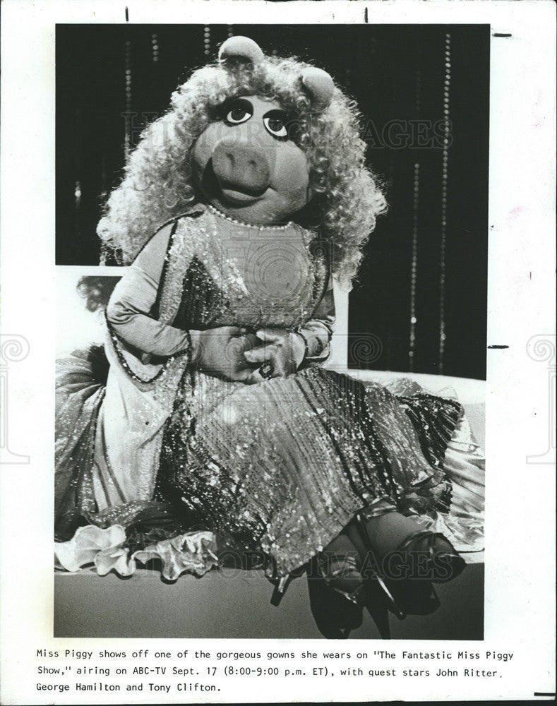 1984 Press Photo Jim Henson&#39;s Miss Piggy in &quot;The Fantastic Miss Piggy Show&quot; - Historic Images