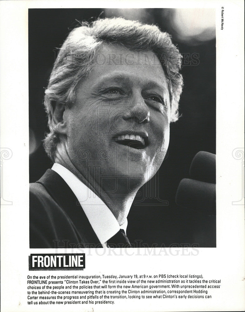 1993 Press Photo Frontline Presents &quot;Clinton Takes Over&quot; - Historic Images