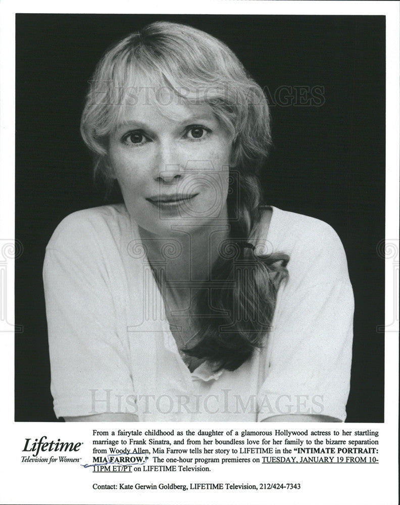 Undated Press Photo Mia Farrow in "Intimate Portrait: Mia Farrow" - Historic Images