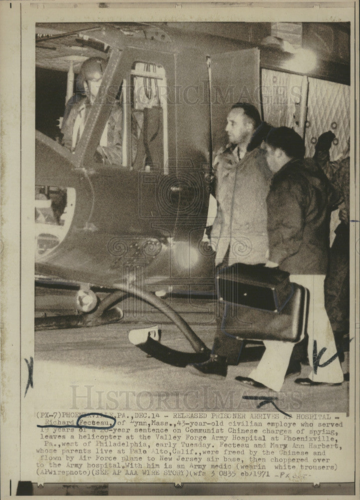 1971 Press Photo Richard Fecteau Released After 20 Year Sentence China Valley - Historic Images