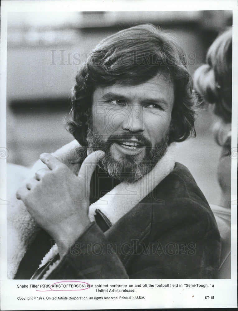 1977 Press Photo Kris Kristofferson American Film Actor Singer - Historic Images