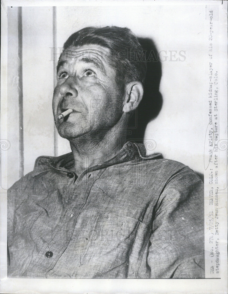 1971 Press Photo Frank Kristy Kidnapper Killer Criminal Denver Colorado - Historic Images