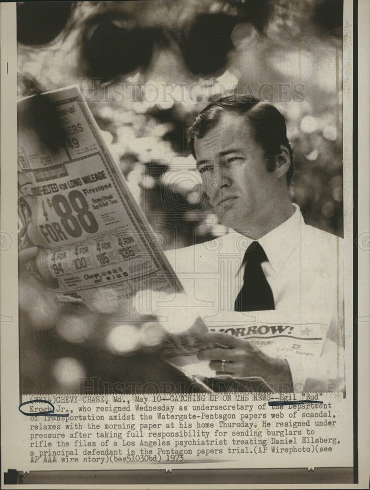 1973 Press Photo Egil &quot;Bud&quot; Krogh Jr, who was Involved in the Watergate Scandal - Historic Images