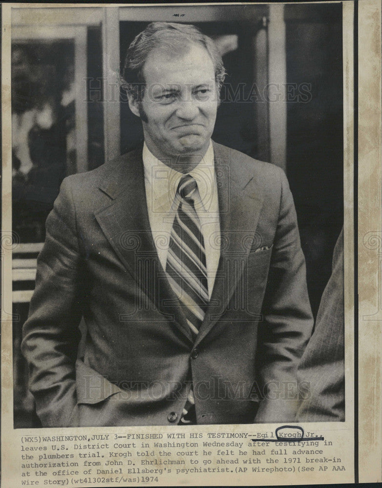 1974 Press Photo Attorney Egil Krogh, Jr. Nixon Administration Watergate Scandal - Historic Images