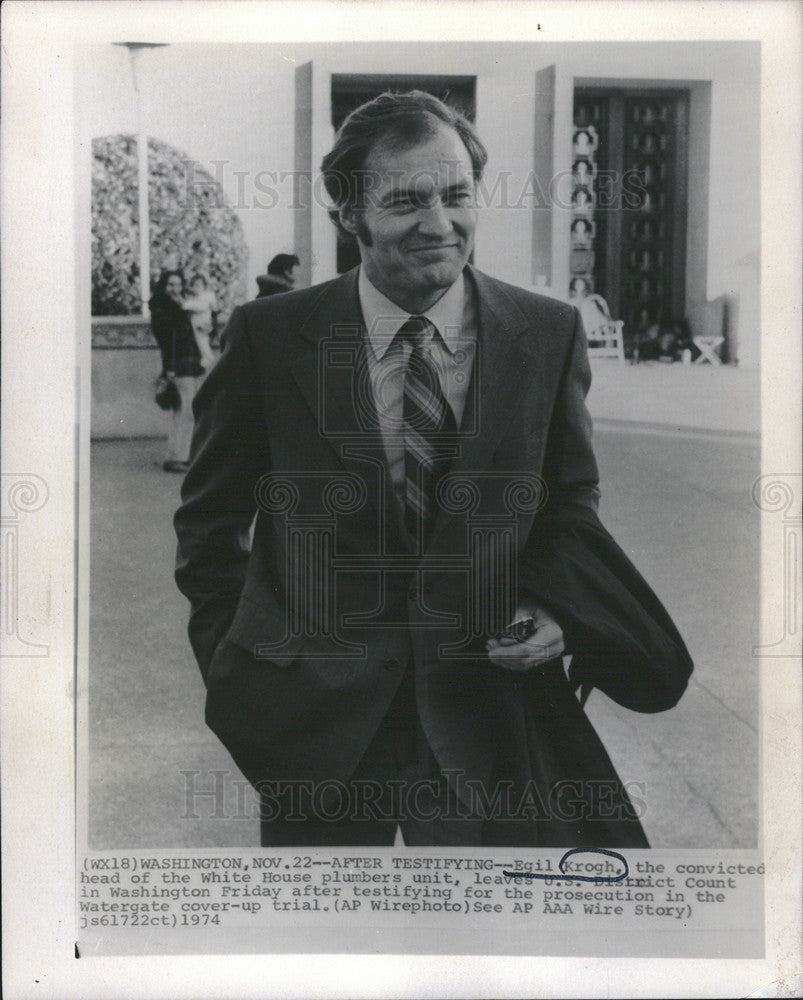 1974 Press Photo Attorney Egil Krogh, Jr. Nixon Administration Watergate Scandal - Historic Images