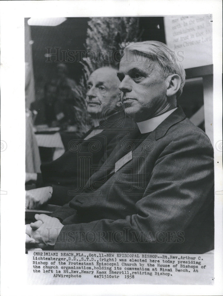 1958 Press Photo of Arthur Lichtenberger, Bishop of Protestant Episcopal Church - Historic Images