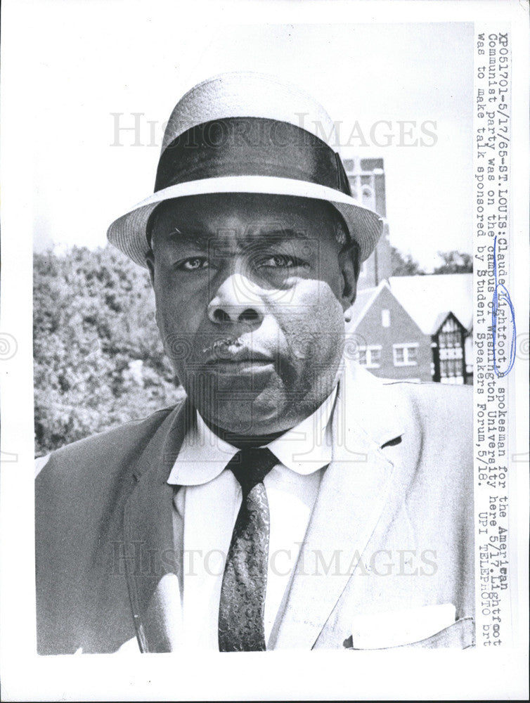 1965 Press Photo Claude Lightfoot Spokesman for the American Communist Party - Historic Images