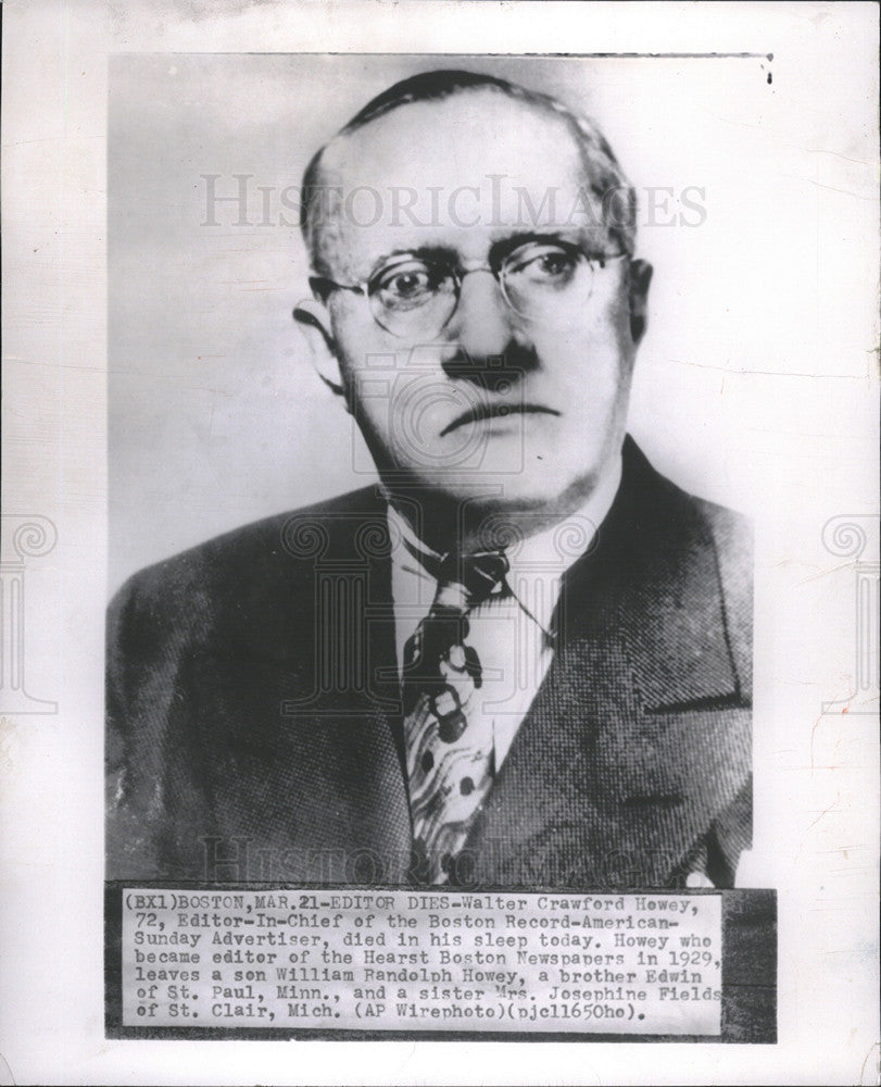 Undated Press Photo walter Crawford hewey editor in cheif - Historic Images