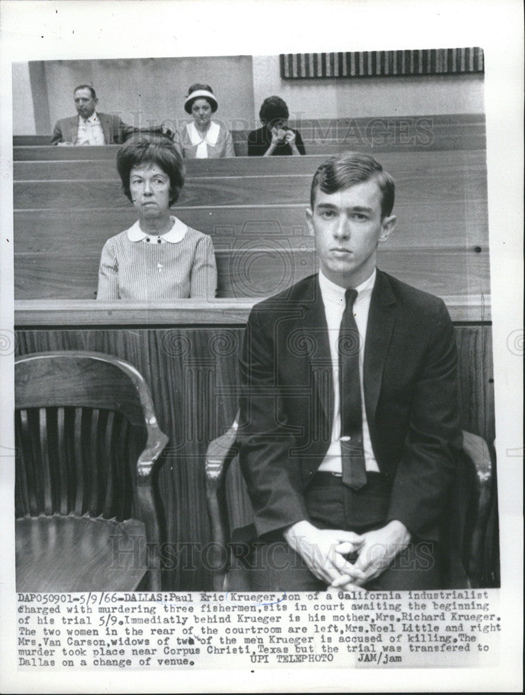 1966 Press Photo Paul Eric Krueger, Murderer of Three Fishermen - Historic Images