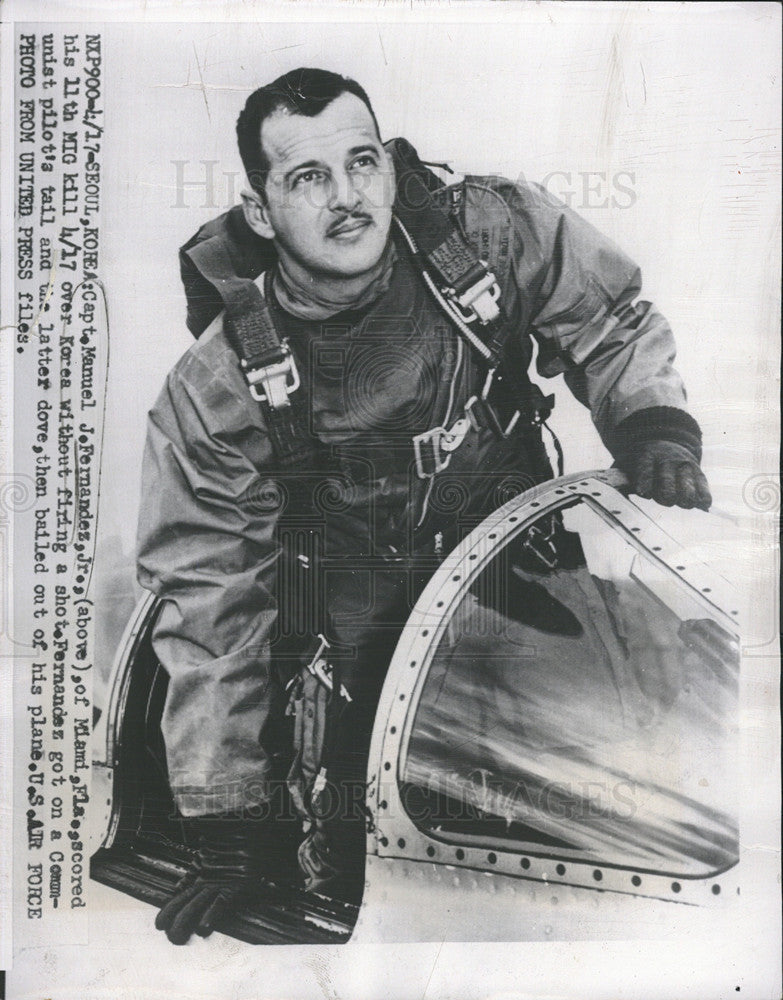 1953 Press Photo Capt.Manual J. Fernandez Jr. - Historic Images