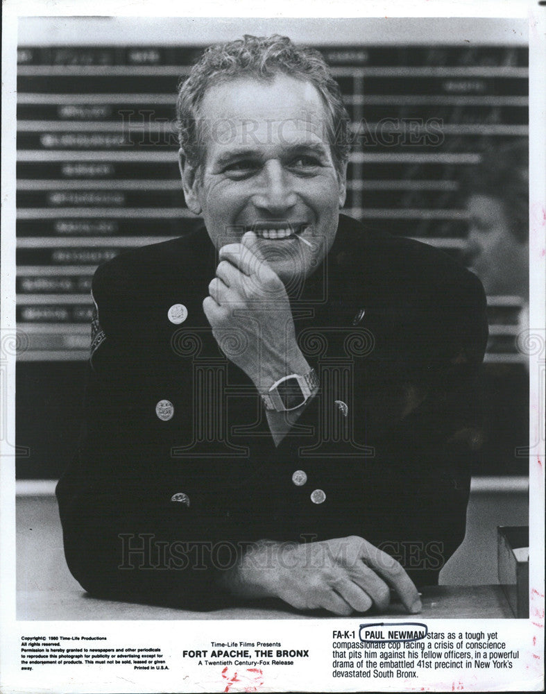 1981 Press Photo Paul Newman &quot;Fort Apache, The Bronx&quot; - Historic Images