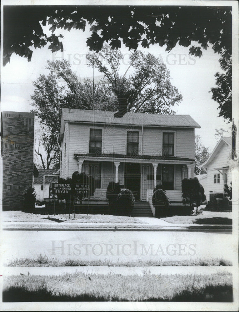 1964 Press Photo William Jennings Bryan&#39;s Birthplace, Salem, Illinois - Historic Images