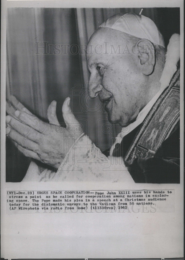 1962 Press Photo Pope John XXIII Vatican - Historic Images