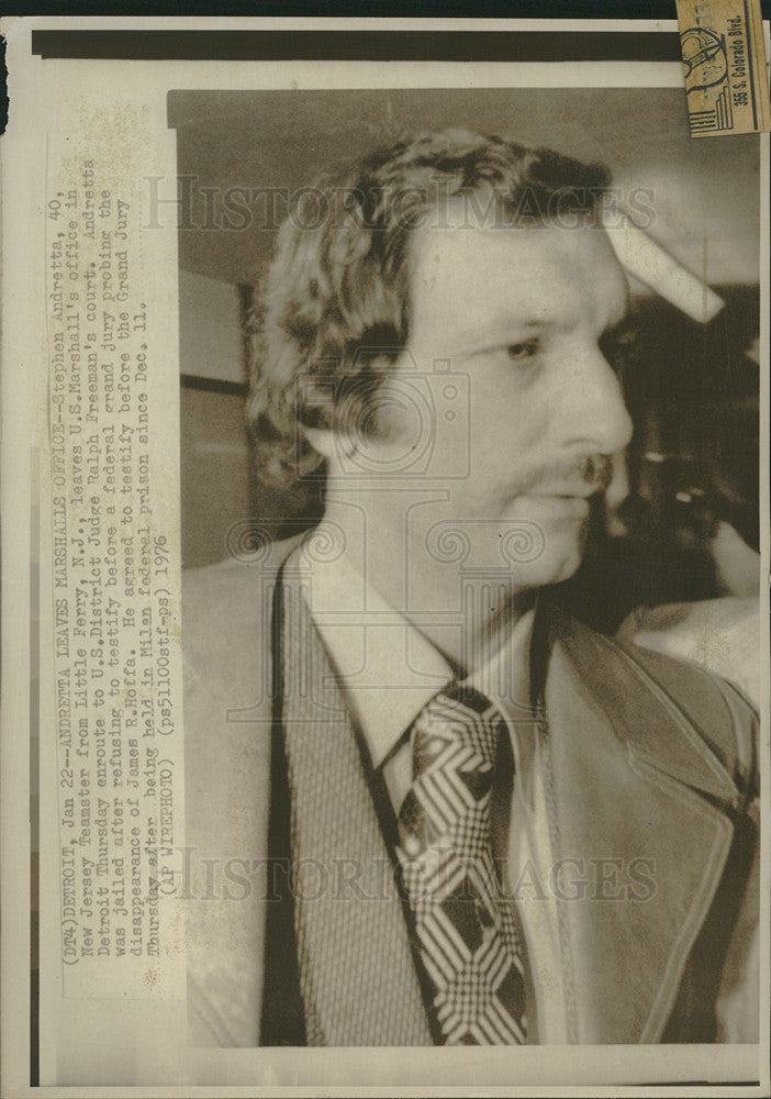 1976 Press Photo Stephen Andretta, New Jersey Teamster - Historic Images