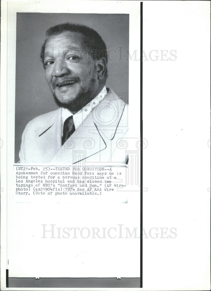 1974 Press Photo Redd Foxx Comedian - Historic Images