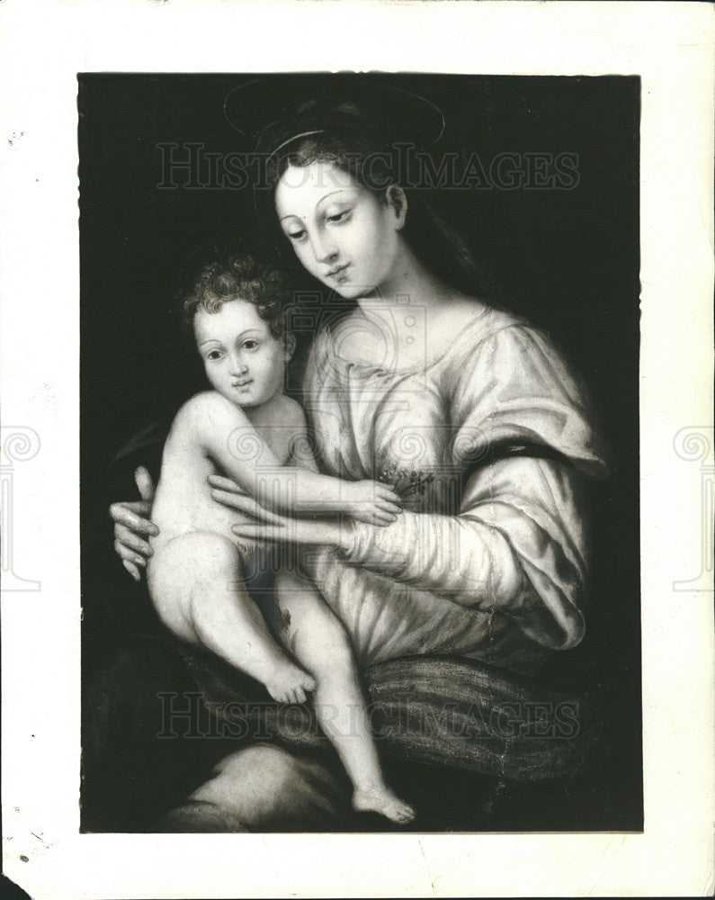 1934 Press Photo &quot;Madonna and Child&quot; by Domenico Puglio (1457-1527) - Historic Images