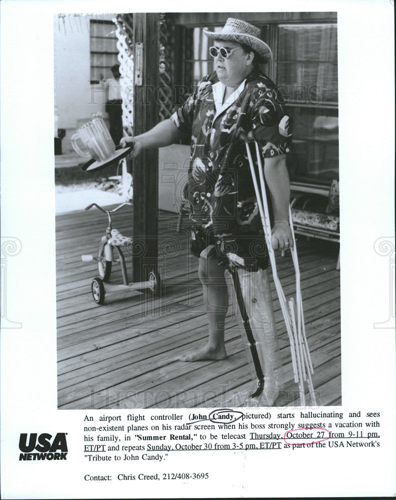 Undated Press Photo Actor John Candy stars in &quot;Summer Rental&quot; - Historic Images