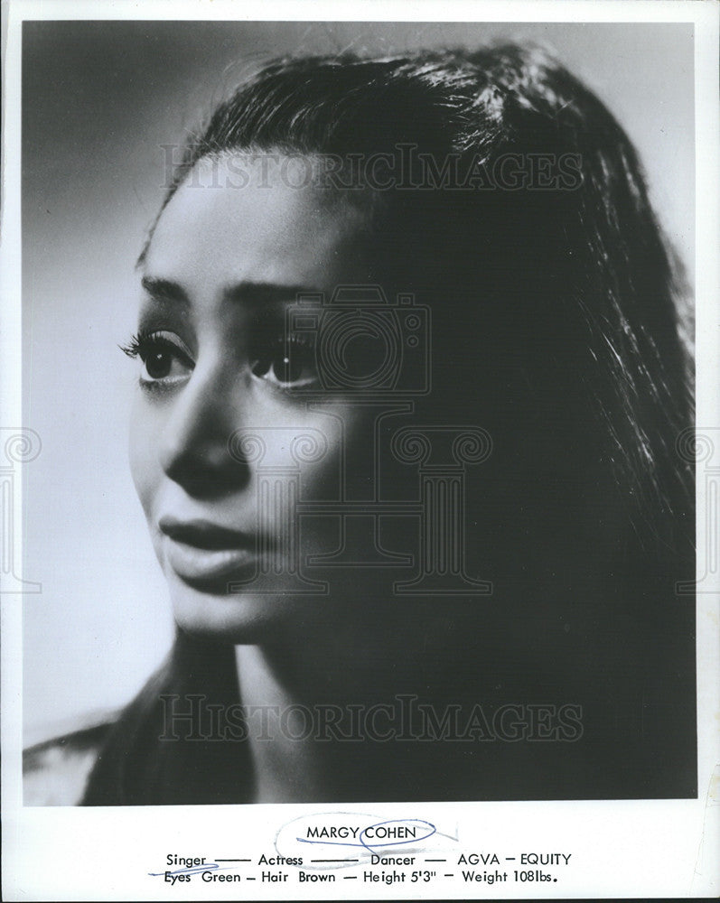 1970 Press Photo Singer-Actress Margy Cohen - Historic Images