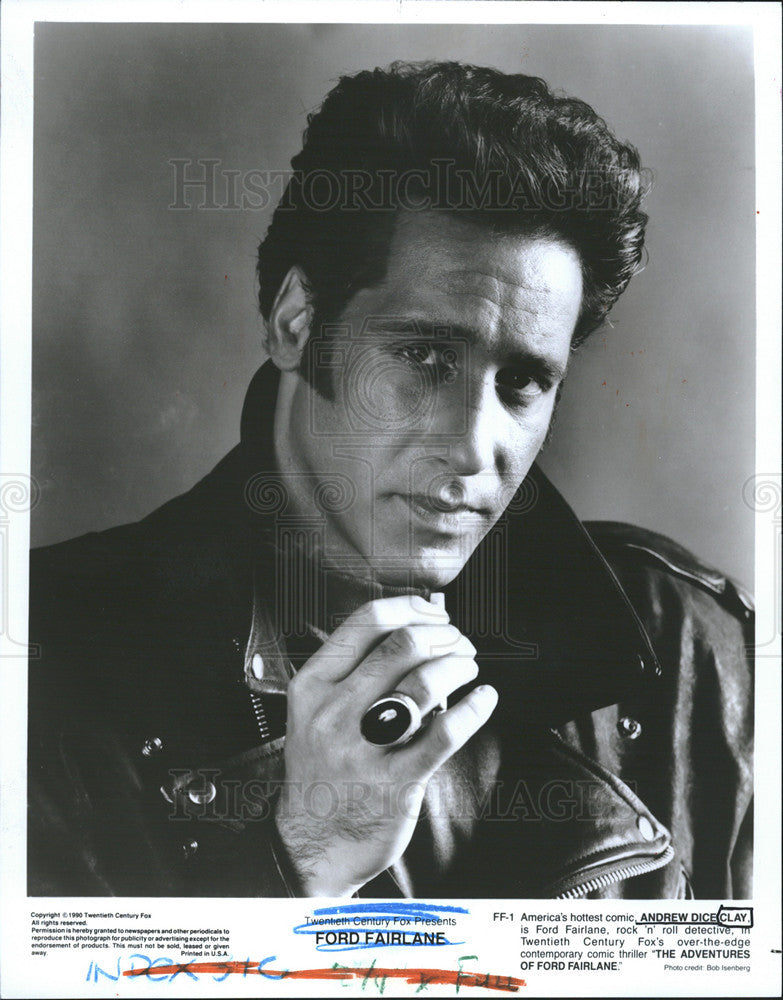 1990 Press Photo Andrew Dice Clay in &quot;The Adventures of Ford Fairlane&quot; - Historic Images