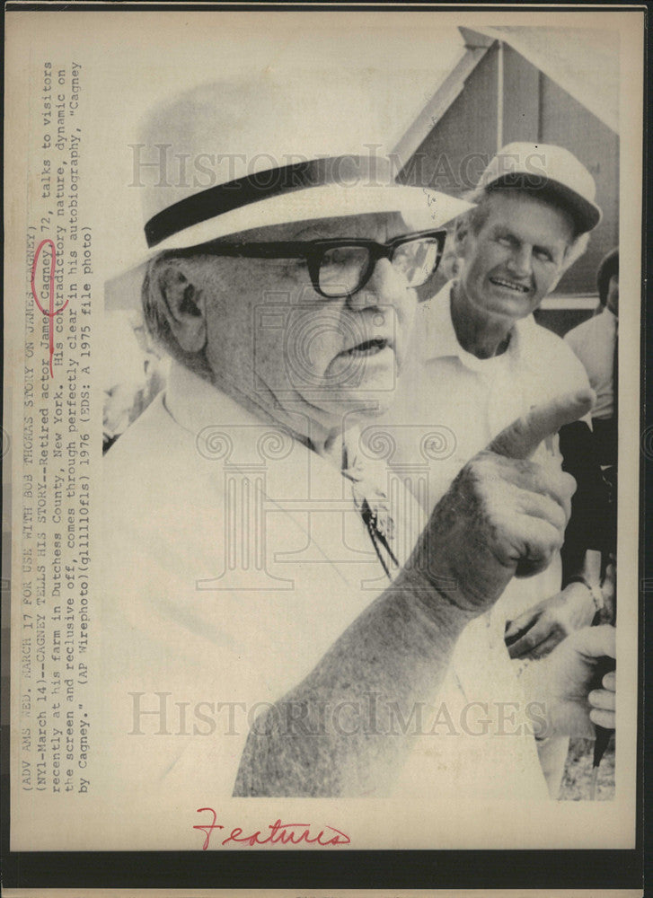 1975 Press Photo Actor James Cagney at His Farm in Duchess County - Historic Images